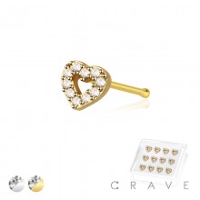 MULTI CZ HEART 316L SURGICAL STEEL NOSE BONE STUD BOX